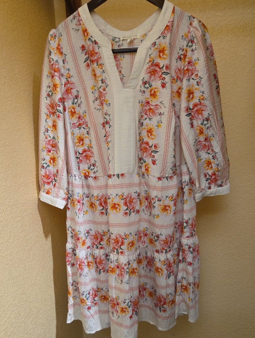 Anthropologie Fig & Flower Floral Tiered Midi Dress 1X NWT